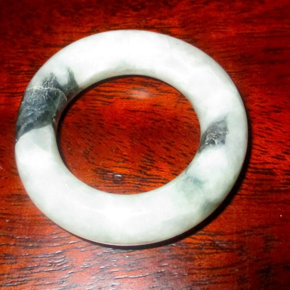 Jade Circle White with Black  Renewal Of Life and Eternity